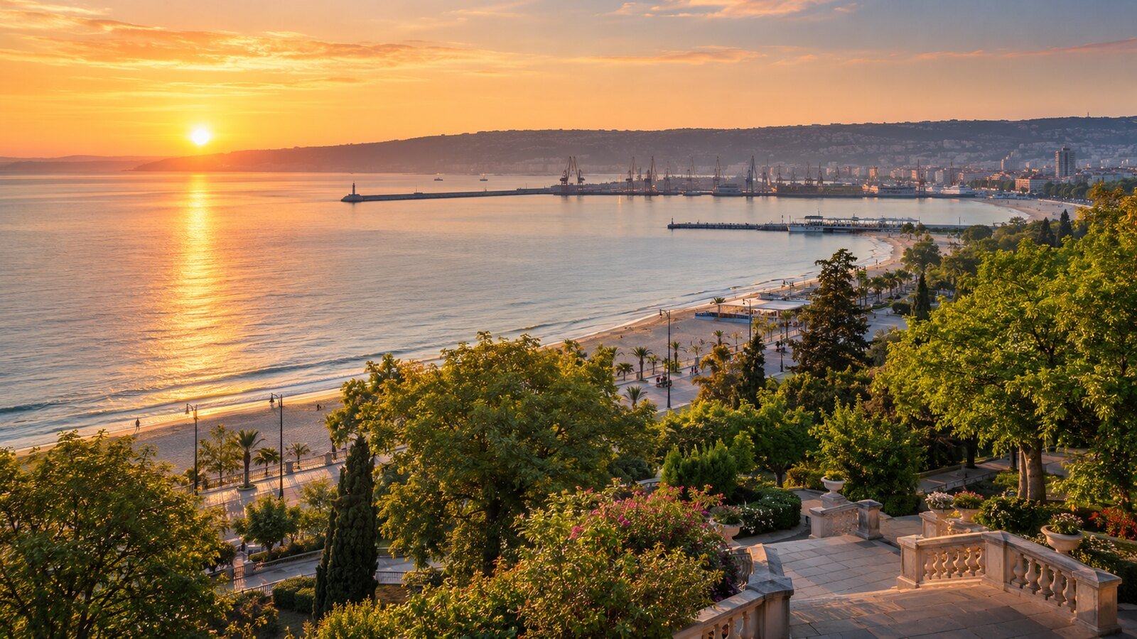 The bay of Varna at sunrise