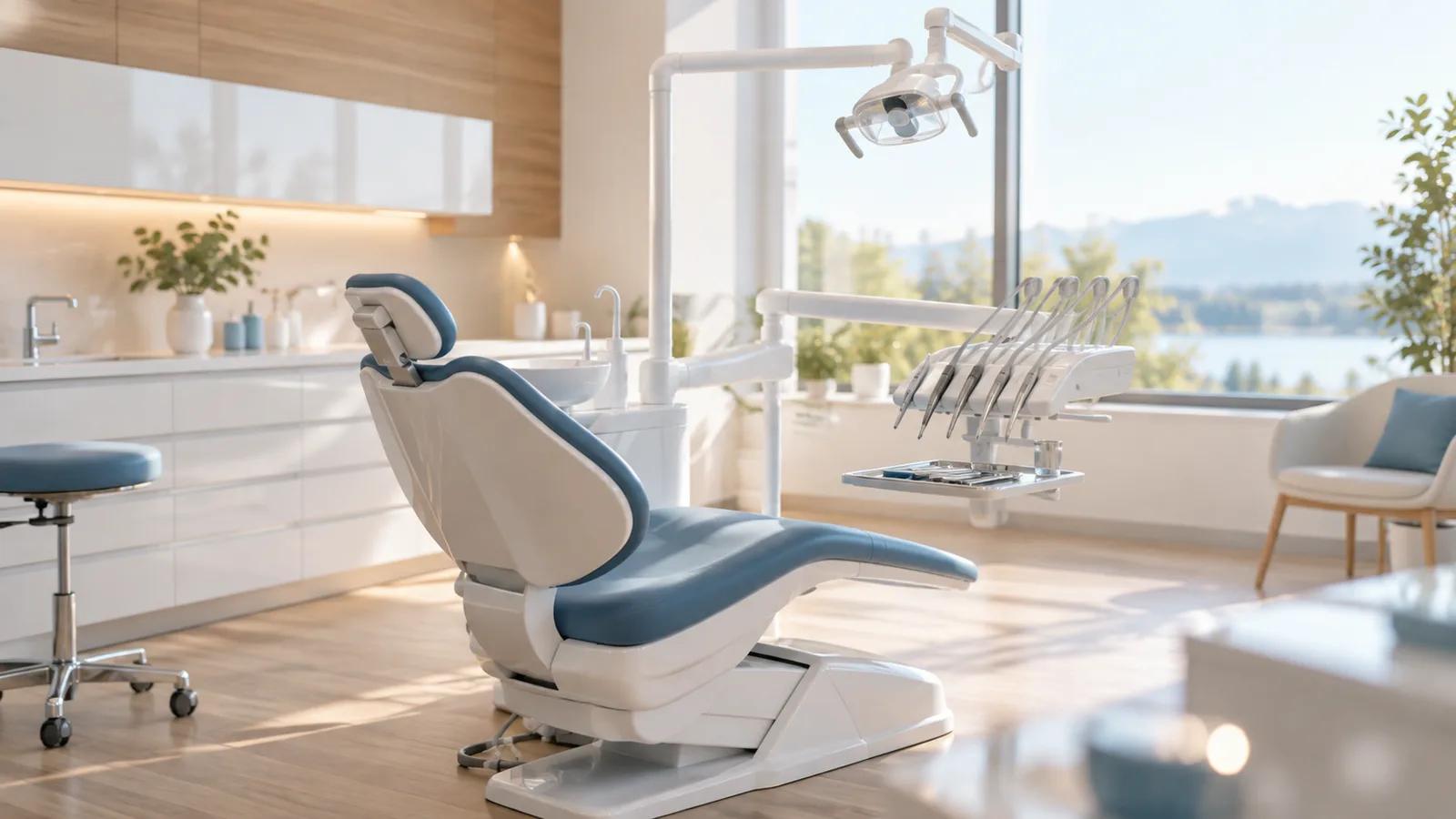 Website for a dentist in Varna: a bright, calm treatment room in a modern clinic